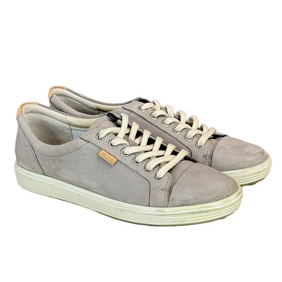 Ecco Soft 7 Leather Sneakers Womens Sz 38 US 7-7.5 Gray Lace Up Comfort - Picture 11 of 16